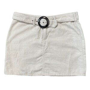⭐ 3/$15 Vintage R21 Jeans Y2K Size 6 Cotton Belted Mini White Corduroy Low Rise